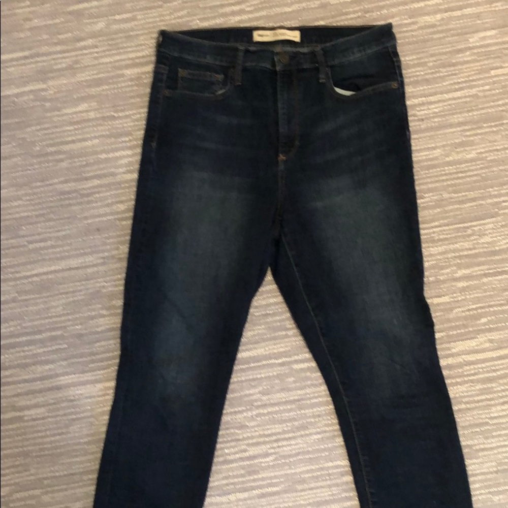 Gap acid wash, true skinny super high rise crop